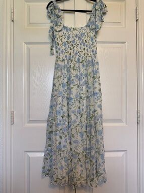 Hill House Ellie Ribbon Nap Dress - Peony Bouquet Print